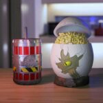 Combo Pochoclera con base + Vaso Jaula (300ml)